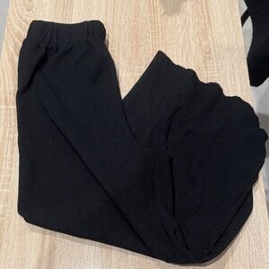 Mango Black Crinkled Trousers